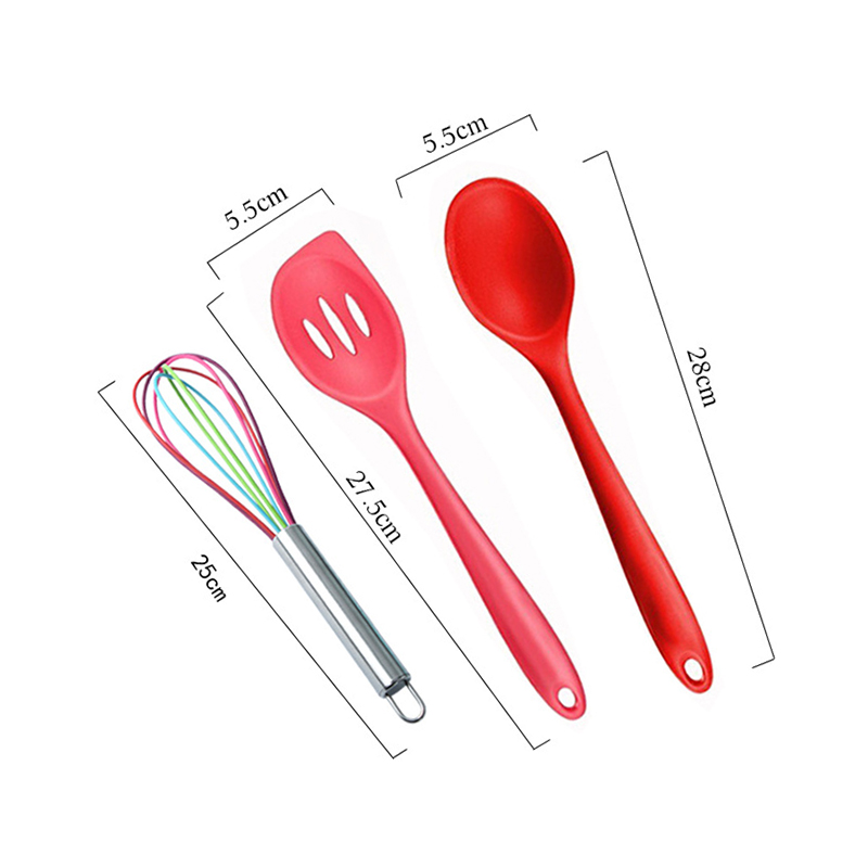 Silicone 10pcs Kitchen Utensil Set Kitchen Spatula Non-Stick Cooking Food Tongs BBQ Basting Brush