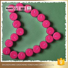 flashing colorful palm wax candle light