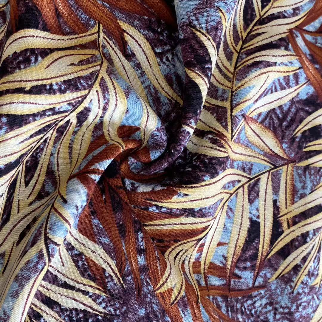 ISP Textile 45s soft challis rayon fabric plain fabric rayon floral printed tecido viscose material viscose 100% rayon fabric