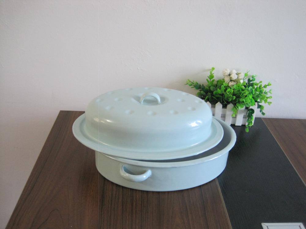 Oval Enamel Roaster Pot Roaster Pan Casserole With Lid