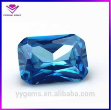 Radiant Cut Aqua Cubic Zirconia Blue CZ Synthetic Diamond Ring Stone