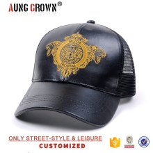 fashion black leather trucker caps