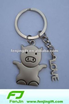 pig style metal animal keychains