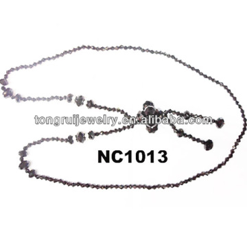 costume jet black crystal necklace jewelry