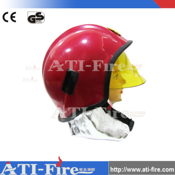 Fire safety helmet with chin strap