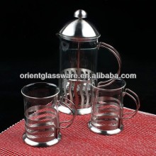 stainless steel vintage glass coffee tea maker sets