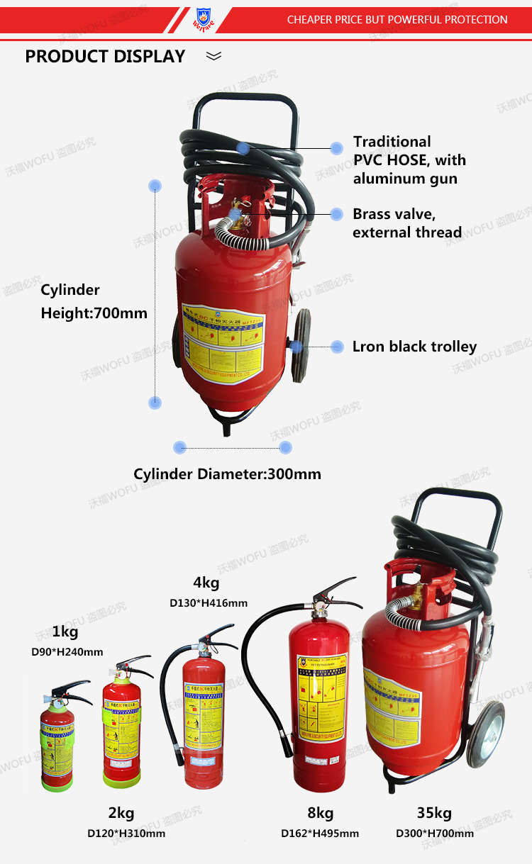 35KG Wheeled BC dry powder fire extinguisher manufacturer