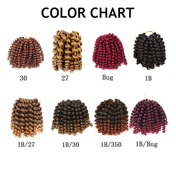 High Quality 8 Inch Wand Curl Crotchet Braids Synthetic Crochet Braids Curly Crochet Hair Extensions Ombre