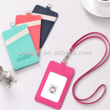 leather id card holder with id window, colorful leather holder