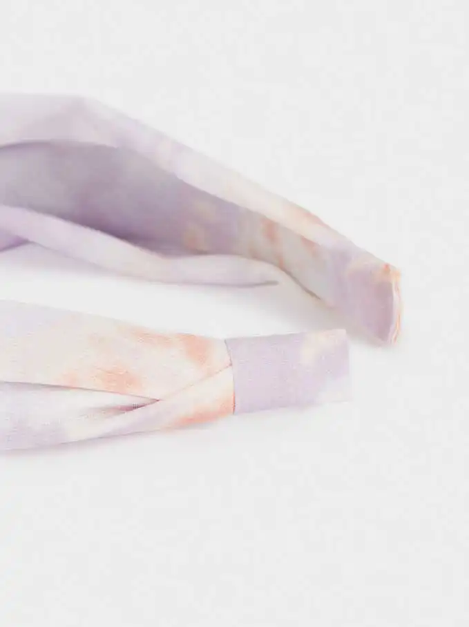 Fashion Women Hair Accessories Tie-Dye Wide Headband with Knot