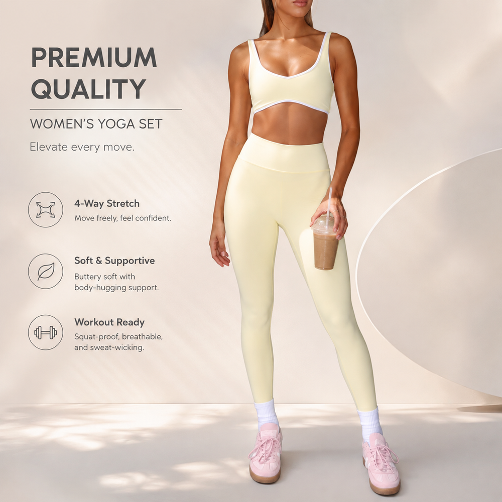Бесшовный женский комплект для йоги из 2 предметов V Seamless Women 2 Piece V Yoga Set