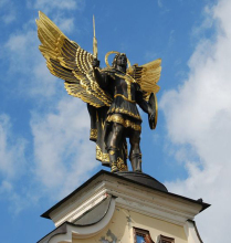 large outdoor garden sculptures classics metal craft st. michael statue