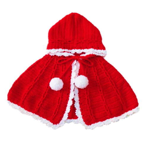 Veste en tricot à boulets en laine rouge mignon