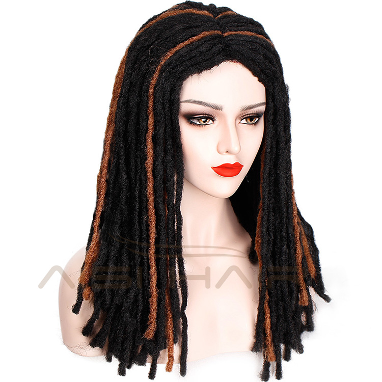Aisi Hair Synthetic Wigs For Black Wome Afro Crochet Braids Twist Jumbo Dreadlocks Faux Locs Hairstyle Long Mixed Colors Wigs