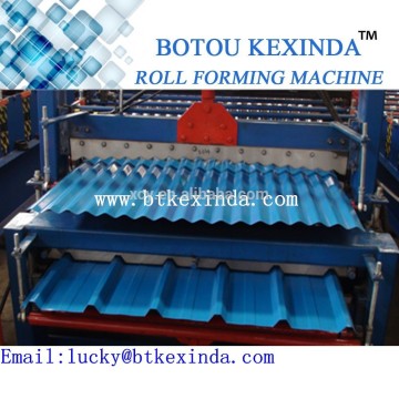 China Supplier Double Metal Roofing Sheet Roll Forming Equipment Line