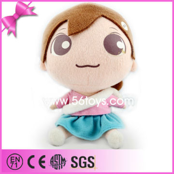 Mini big eyes cartoon girl plush stuffed anime toy