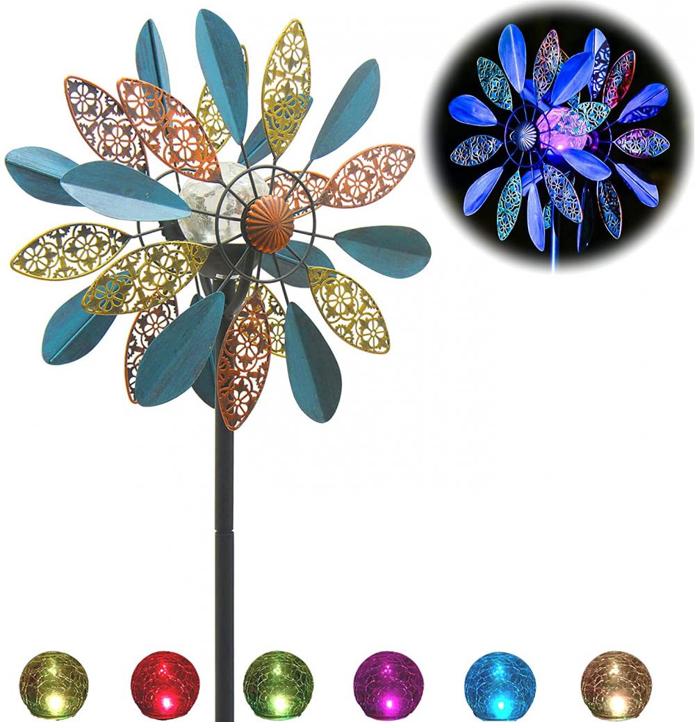 Arabesque multi color solar vind spinner