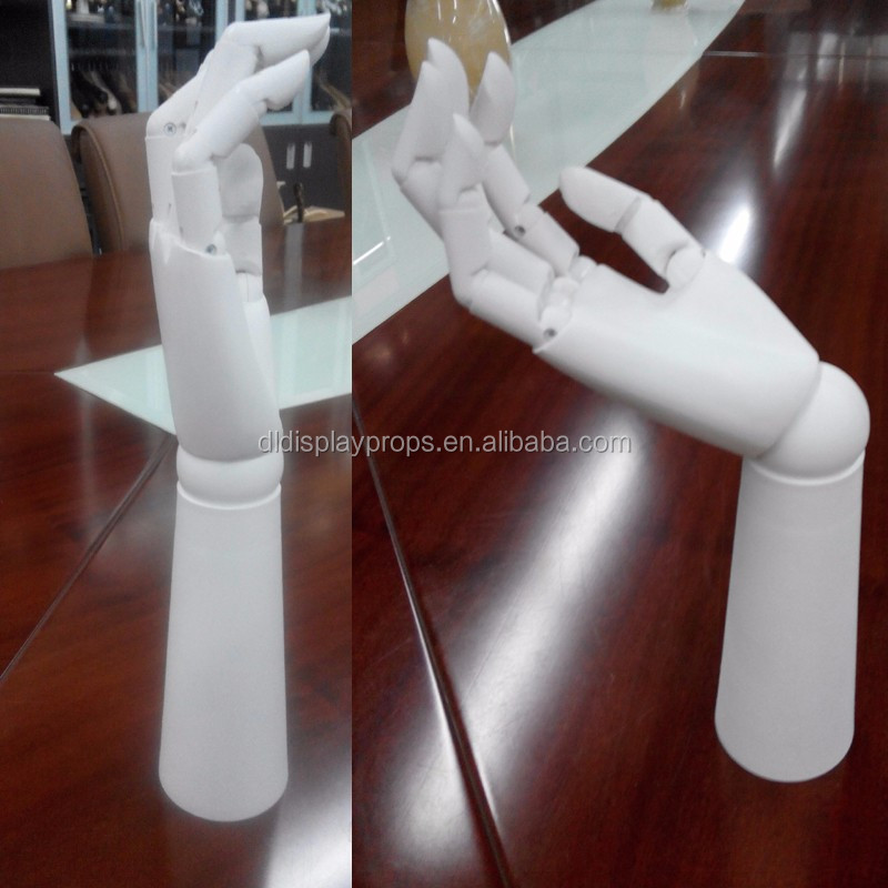 DL704 High quality female long arms Wooden arms hands three section 360 degree flexible joints wooden hand