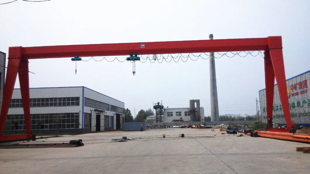 Hot Sale Single Girder Gantry Crane Mhe with Double Hoist Price