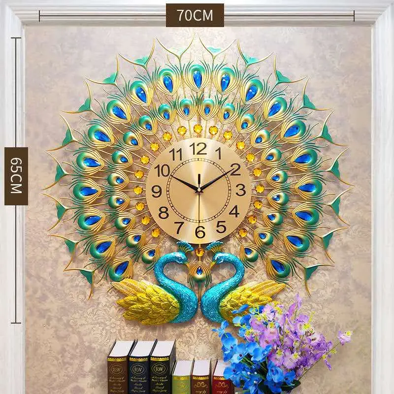 Peacock Chinese Fashion Creative Wall Clock for Home Decoration