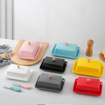 Ceramic Butter Dish with Lid - Cheese Storage Box
