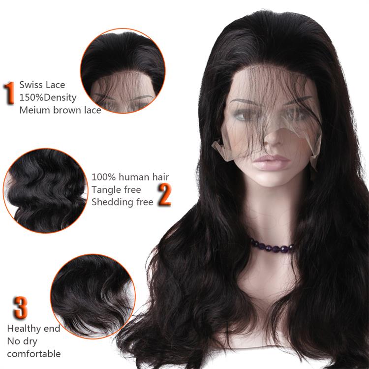 New Arrival Best Selling Hair Products Grade 10A Brazilian Remy Hair Body Wave 360 Lace Frontal Wig