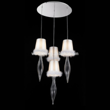 4L Modern simple cloth cover pendant lamp D1411-4WH