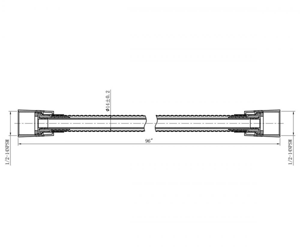 Novo tubo flexível de água para chuveiro com 2 m OD14MM de aço inoxidável cromado