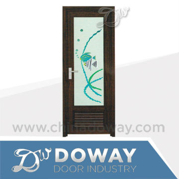 Aluminum half glass door design