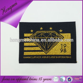 High definition golden diamond woven labels