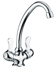 double handle cold kitchen sink basin faucets with chromed