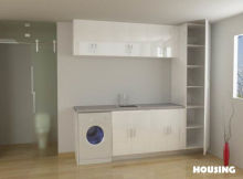 Contemporary Laundry Room Storage Cabinet Mdf / Wood Material