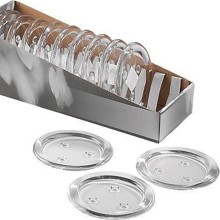 Round glass candle holder plate