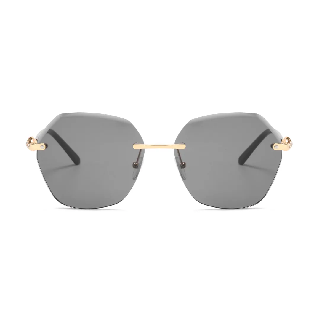 2020 Frameless No MOQ Metal Fashion Sunglasses with Diamonds