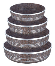 4 Pcs Cast Aluminium Granite Coated Cake Pan Bakeware