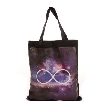 Custom Printed Black Canvas Shopping Bag