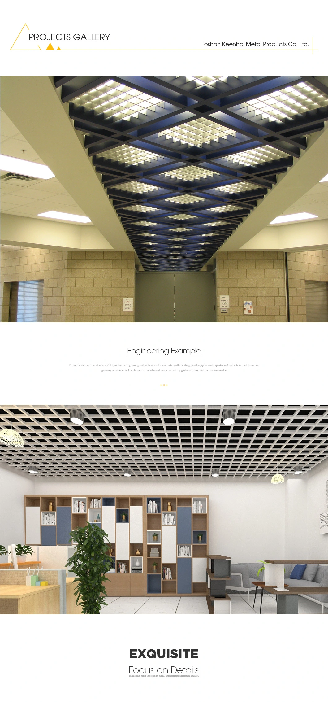 Customized Decorative Design Grid Metal Ceiling for Light (KH-MC-G9)