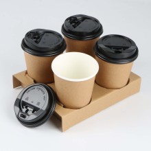 1/2-Cup & 4-Cup Corrugated Paper Pulp Material Paper Cup Holder Tray