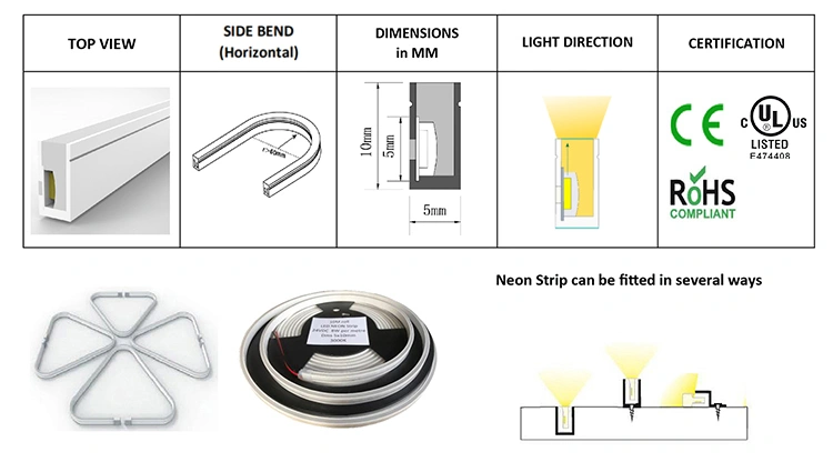 Superfine 5*10mm Bendable Silicon LED NEON Light decoration light