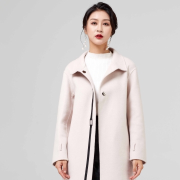 Cream White Premium Wool Coating Fabric