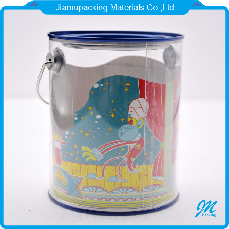 Custom clear plastic cylinder tube cookie and sweet candy container packaging box