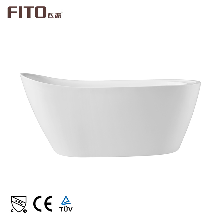 Ce Tuv White Pedestal Connected Freestanding Bath Tub Surface Mounting Bathtub