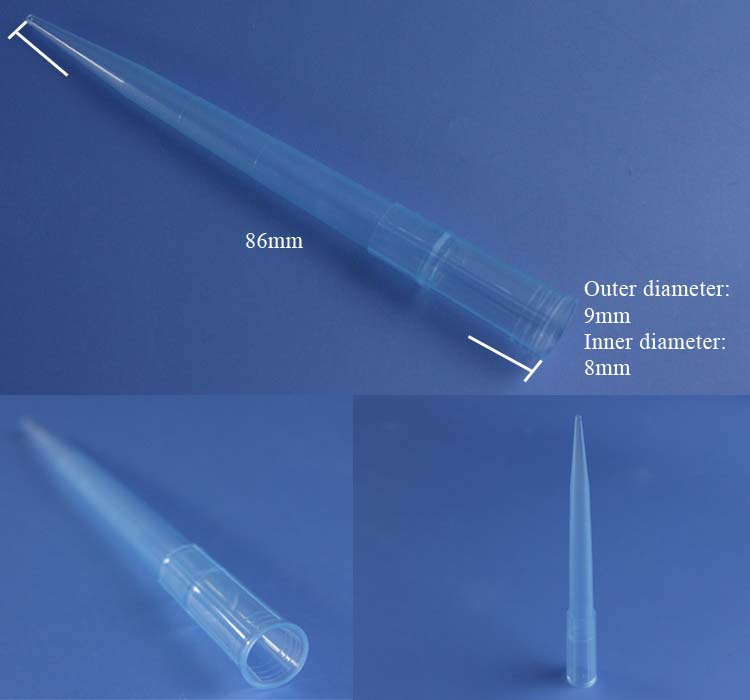 Lab Disposable pipette tip 1250ul with blue