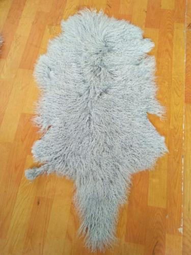 Curly long hair Mongolian sheep fur pelt real Lamb fur skin