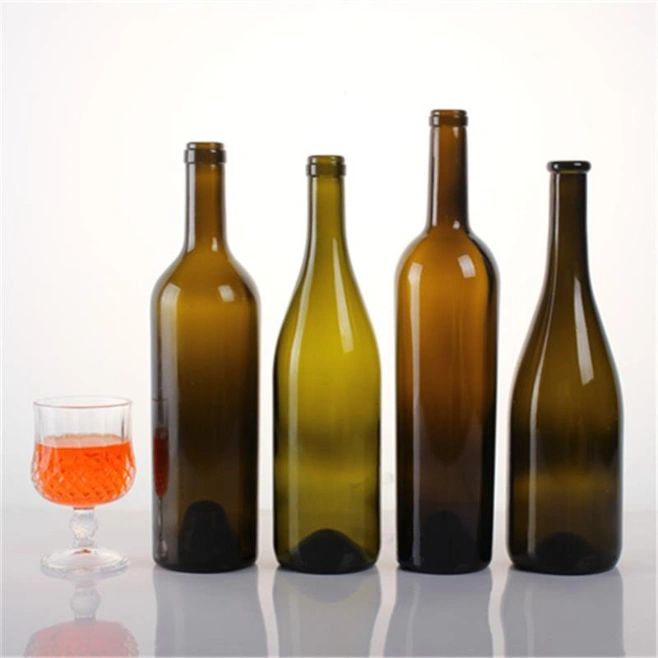 Dark Green Glass Bottle, 750ml Clear Red Wine Bottle