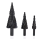 High quality 3 Packs Spiral Step Drill Bit Set 1/4" Hex Shank Cone black hss drill bit for High Speed Steel