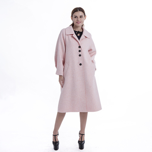 Pink single breasted cashmere coat