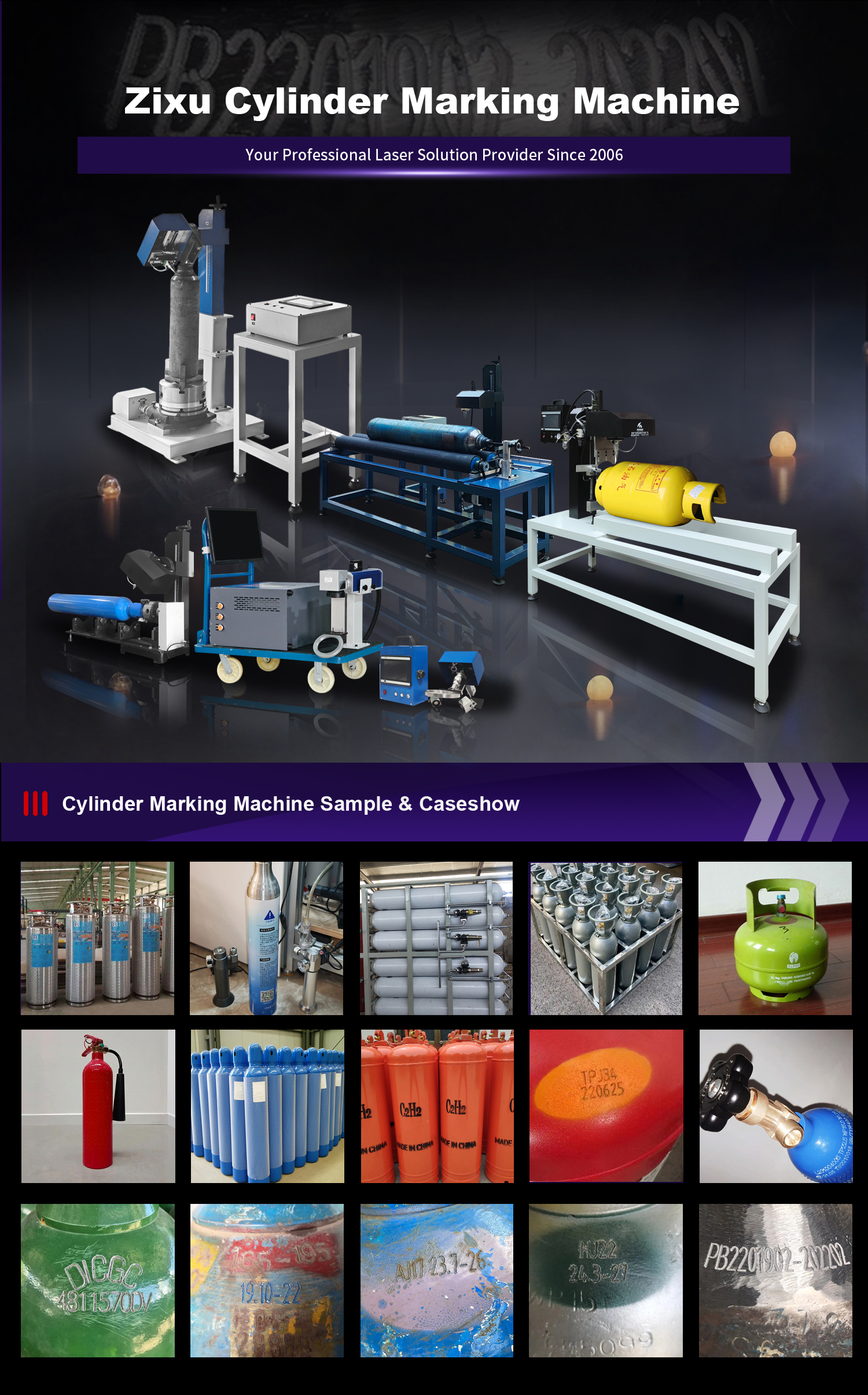 Cylinder marking machine
