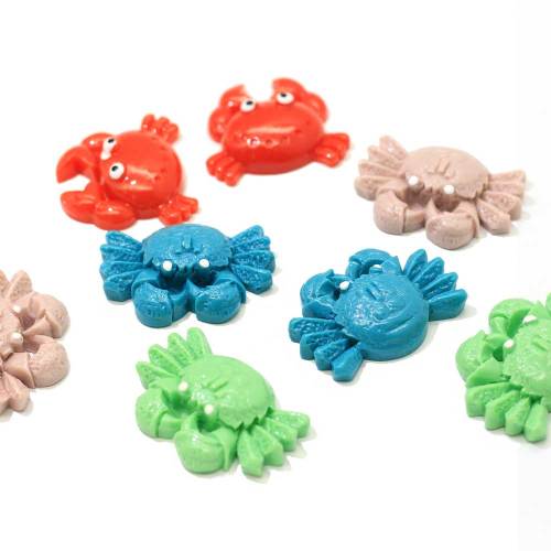 Multi Color Flat Back Mini Crab Resin Cabochon For Handmade Craft Decoration Kids Toy Ornaments Bead Spacer