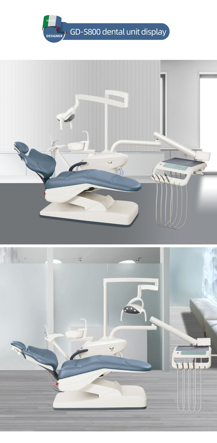 Gladent ISO approved easy cleaning dental chair with rotatable spittoon